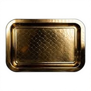 Service de vaisselle rectangulaire en bronze de qualité supérieure, couleur classique, émail, portable, compatible lave-vaisselle, assiette de service pour hôtel, restaurant KING - Product Image 1