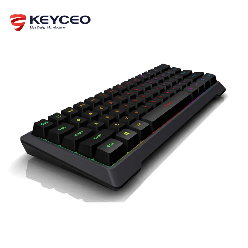 ODM High Quality Thin mini Keyboard Silent 60% 2.4G Gaming Keyboard small RGB backlit China laptop