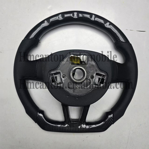 Volant de direction en cuir perforé en fibre de carbone avec LED pour Skoda Octavia, vente directe en gros - Product Image 3