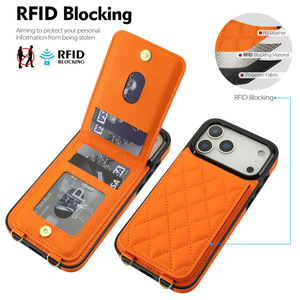 Funda de Cuero de Lujo para <span class=keywords><strong>iPhone</strong></span> 17 Pro Max con Correa de Muñeca y Correa Cruzada, Cartera RFID, Funda para Teléfono Móvil para <span class=keywords><strong>iPhone</strong></span> 16 17 - Product Image 5