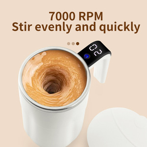 แก้วกาแฟแม่เหล็กกวนอัตโนมัติแบบชาร์จไฟได้พร้อมจอ LCD สำหรับขายส่ง - Product Image 4