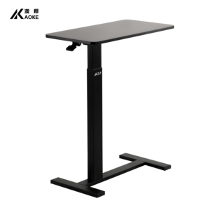 AOKE Modern Hospital Dining <strong>Table</strong> <strong>Adjustable</strong> Overbed Gaming Desk with Iron and Panel Wood Stand Side <strong>Table</strong> - Product Image 4