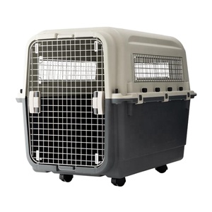 IATA Airline Approved Plastic Kennels Luxury Large Kennel on Wheel Dog Crate Carrier Pet Travel