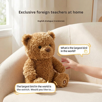 Oursons en peluche IA personnalisés Beambox Factory, cheveux bouclés, coton PP, brodés, jouets en peluche marron de qualité supérieure, cadeaux pour enfants, vente en gros