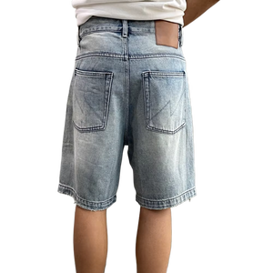 Shorts <span class=keywords><strong>cargo</strong></span> déchirés 3D en jean 100 % coton pour homme, style streetwear décontracté, avec logo personnalisé du fabricant - Product Image 2