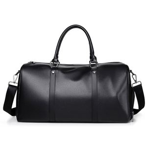 Nouveau sac de voyage en cuir PU personnalisé avec logo, imperméable, grande capacité, sac à bagages unisexe, sac de sport avec compartiment à chaussures - Product Image 1