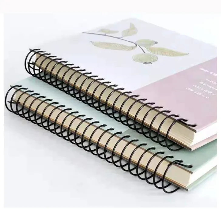 OEM الغطاء الصلب الرئيسية مكتب الاستخدام اليومي الذهب اللون اختيار مفكرة عادية بسلك دوار A5 لكتابة دفتر يوميات رسم مخطط