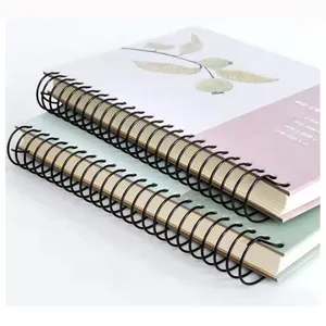OEM Hard Cover Home Office Daily Use Gold Color Choose Custom Spiral Notebook A5 for Writing Diary Journal Drawing Planner