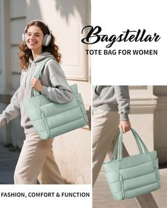 कुलीटेड नायलॉन टोटे बैग महिलाओं शरद मल्टी लैपटॉप क्लाउड कंधे बड़ी क्षमता यात्रा कॉस्मेटिक स्टोरेज जिम बैग - Product Image 6