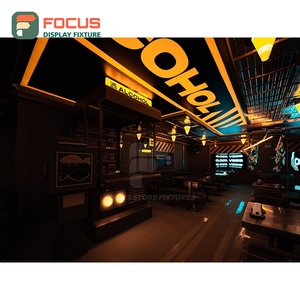 Comptoir de service de café contemporain avec finition en bois stratifié, zone d'exposition d'accessoires, comptoir de caisse de café - Product Image 4