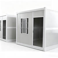 Maison conteneur pliable de 20 pieds, assemblage rapide, maison préfabriquée miniature, résistante au vent, isolée, cabane modulaire portable pour logement d'urgence