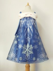 <span class=keywords><strong>Vestito</strong></span> da Principessa <span class=keywords><strong>Elsa</strong></span> <span class=keywords><strong>di</strong></span> Frozen a Maniche Lunghe, Nuovo Stile Invernale per Bambine, Non Sbiadisce, 100% Polvere - Product Image 4
