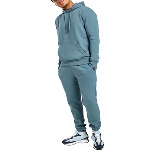 Conjunto Deportivo Ligero con Capucha para Hombre, Color Sólido, Cintura Elástica, Ropa Casual Transpirable de Algodón, Estilo Invernal - Product Image 4