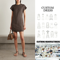 personnalisé haut de gamme automne vêtements OEM élégant Maxi Dames à manches longues Femmes robe casual 100% Lin Robes