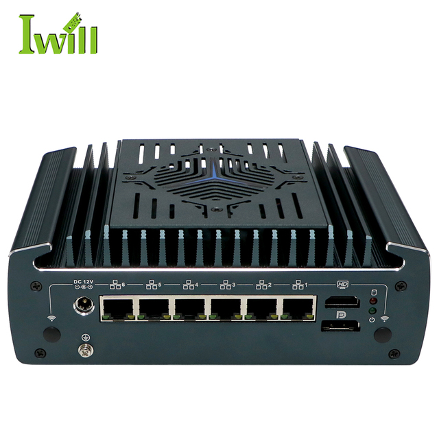 Router Industrial Pc Core I7 6 Nic 2.5G Ethernet Port In-tel I7 Din Rail Pc Mini Linux