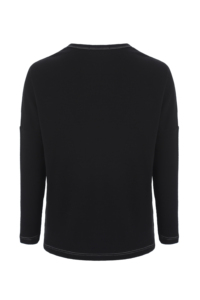 Ropa de mujer Camisa de costilla de mujer Casual Spandex Textil suave Cuello redondo Negro Estilo ajustado - Product Image 2