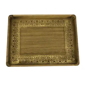 Wooden Gold Foil Rustic Best Quality Hand Engraved Organizer serving Tray