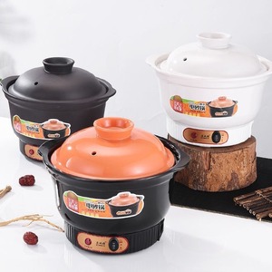 Yolecen Nồi Hầm Điện bảo quản sức khỏe nồi đất sét màu tím cắm nhanh bằng gốm sứ trắng đất sét đen dụng cụ nấu cháo - Product Image 1