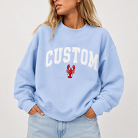 Sweat-shirt personnalisé pour femme grande taille, col rond, pull décontracté avec patch universitaire américain, logo et motif brodés sur mesure