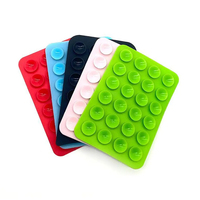 Support de téléphone à ventouse en silicone carré antidérapant, coussinet de ventouse en silicone et cuir à une face pour mobile