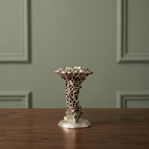 Ensemble de porte-bougies en laiton plaqué argent 999 R.K. INTERNATIONAL motif paon |   Noël, luxe, fait main, résistant à la chaleur, écologique - Product Image 3