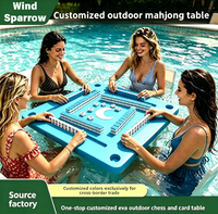 Grenzüberschreitend Exklusiver EVA Aufblasbarer Schwimmender Mahjong-Tisch Maßanfertigung Zweifarbiges Wellenmuster Abgerundete Kanten Design-Tisch