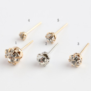 Golden Sun Claw <b>Crystal</b> <b>Stud</b> <b>Earrings</b> Zinc Alloy Ball Shape For DIY Jewelry Making Accessories Wholesale - Product Image 1