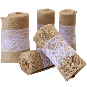 Resistente alle macchie <span class=keywords><strong>vintage</strong></span> tela di lino di tavolo in tessuto corridore con il bianco del merletto per la cerimonia nuziale del partito di festival evento decorazione della tavola mat - Product Image 2