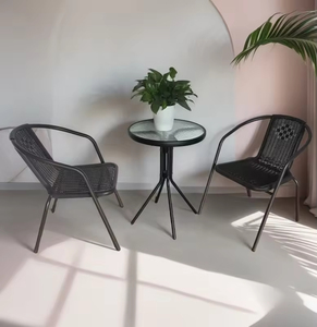Hiện đại nhẹ mây nhựa ghế vườn kim loại đồ gỗ ngoài trời thích hợp cho phòng ăn phòng khách phòng ngủ - Product Image 6