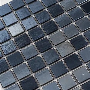 High Performance Premium Dark Black Decorative Bar Ktv Commercial Back Splash Glass Mosaic Tile