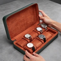 Boîte de rangement pour montres de luxe en similicuir PU avec fermeture éclair, 10 emplacements, logo personnalisé, coffret de collection de montres