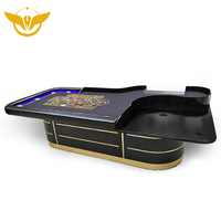 Table de roulette noire YH Disposition de jeu personnalisée Ajoutez votre logo Table de casino pour le jeu de roulette de casino