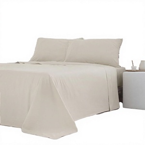 Juego de Funda Nórdica COTTON <span class=keywords><strong>ARTean</strong></span> 180 x 190 / 200 cm, Percal, 200 Hilos, Color Beige Noa, 4 Piezas - Product Image 4