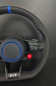 <span class=keywords><strong>Volante</strong></span> <span class=keywords><strong>Deportivo</strong></span> Personalizado para Volkswagen <span class=keywords><strong>VW</strong></span> Golf 7/Passat, Fibra de Carbono para Cuero con Costuras y Línea Azules - Product Image 6