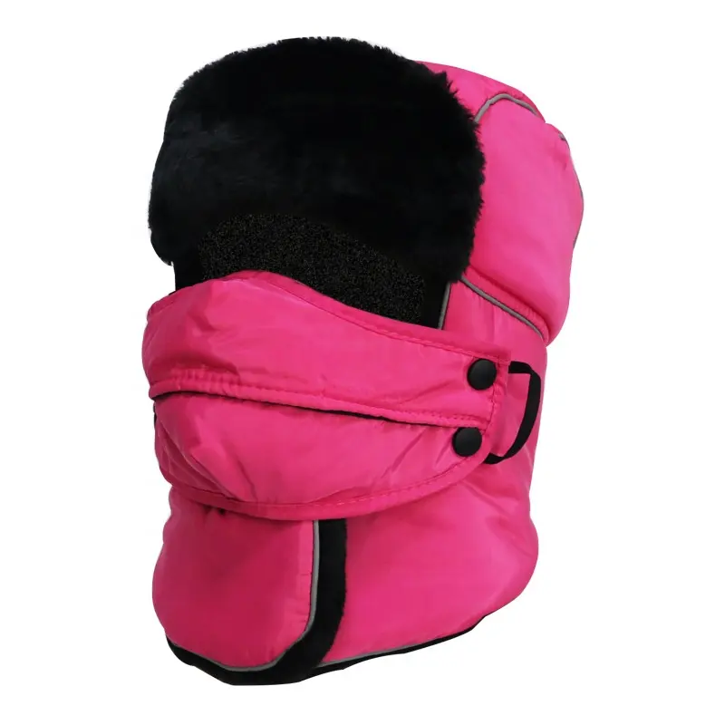 Men's Women's Winter Cavalry Hat Hunting Ski Mask Hat Ear Flap Chin Strap Windshield Bomber Hat