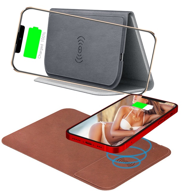 Top Selling Custom Logo Folding Gaming Mouse Pad 15W Fast Charging for Mobile Phone 3 in 1 Bracket Wireless Charger Mouse Pad