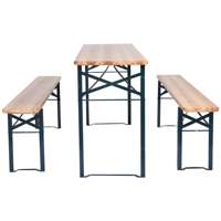 Ensemble table et banc pliants en bois de pin commercial pour pique-nique, fête et location événementielle, taille personnalisable