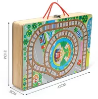 Circuit de Train Électrique en Bois pour Enfants, Ensemble de Blocs de Construction Urbains, Jeu Créatif Éducatif Montessori DIY