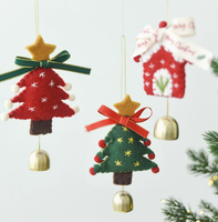 Décorations de Noël en feutre, ornements faits main en laine en forme d'homme en pain d'épices, décorations de maison pour les fêtes