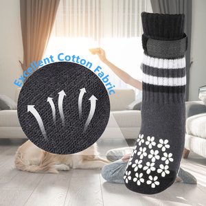Grandes chaussettes rayées pour chiens et chats Style sportif mignon Motif animal Chaud Respirant Coton Imperméable <span class=keywords><strong>Sangle</strong></span> antidérapante Nouveau - Product Image 4
