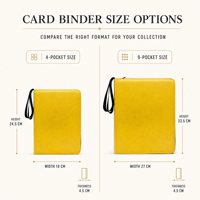 Classeur de cartes TCG en cuir PU de qualité archivistique, 9/4 pochettes, fermeture éclair, fentes double face, attaches métalliques à 3 trous, album pour cartes à collectionner