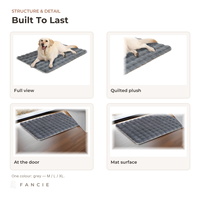 Tapis pour animaux de compagnie en peluche polyester gris d'hiver, antidérapant, lavable, thermique, pour cage et canapé, pour chiens de petite/moyenne taille, vente en gros