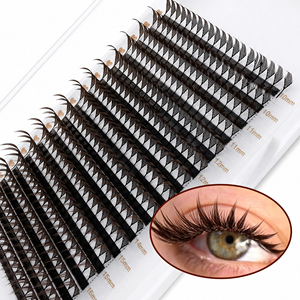 Cheveux synthétiques de style coréen à marque privée, effet 3D, naturels, doux, véganes, sans cruauté, faits à la main, préfabriqués, <span class=keywords><strong>anime</strong></span>, brun foncé - Product Image 6