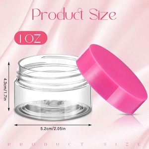 Tarros de plástico vacíos de alta calidad de 1 oz con tapa de rosca rosa para arte de uñas con purpurina, polvo acrílico, cuidado de la piel, exfoliante labial y almacenamiento de maquillaje - Product Image 2