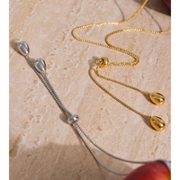 Collier pendentif goutte d'eau minimaliste JINYOU 564 en gros, chaîne en forme de serpent lisse pour couples