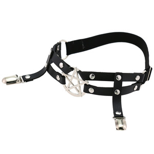 펑크 락 가죽 허벅지 가터 스터드 별 리벳 레그링 1개 - Product Image 6