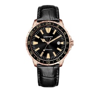 Miyota-reloj con bisel giratorio de 43mm para hombre, de zafiro automático japonés, BGW9 y C3, número luminoso, correa de cuero genuino, 9015