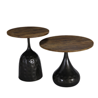 Meja Kopi Bundar Furnitur Modern Mewah Cuci Gudang Besar
