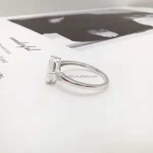 Anillo de oro auténtico de 14k para mujer, joyería fina con piedra de moissanita, joyería personalizada