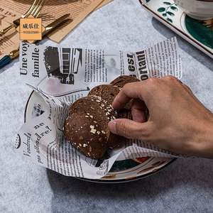 Papier sulfurisé alimentaire 25x25cm, résistant à la graisse, imprimé, épaissi, pour emballer pain, sushi, pizza, revêtement simple face - Product Image 4